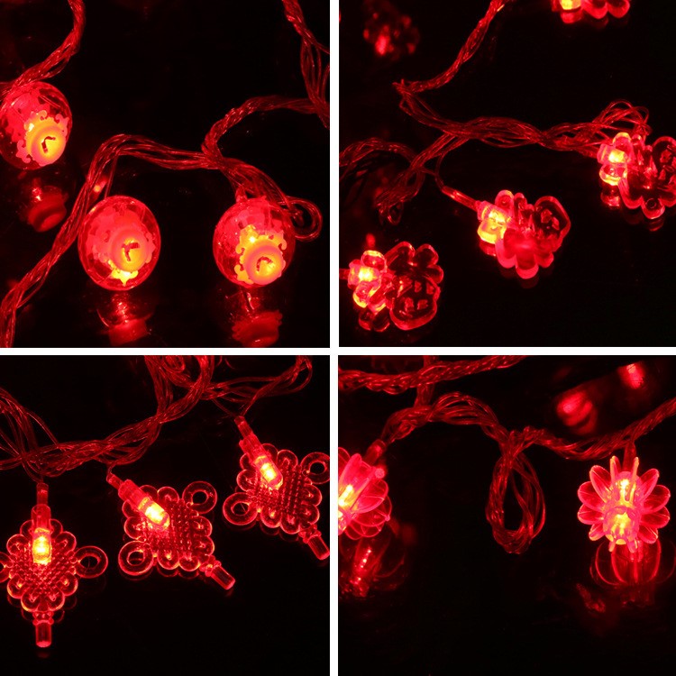 春节花灯装饰LED小彩灯闪灯串灯新年用品挂件灯户外防水led中国风