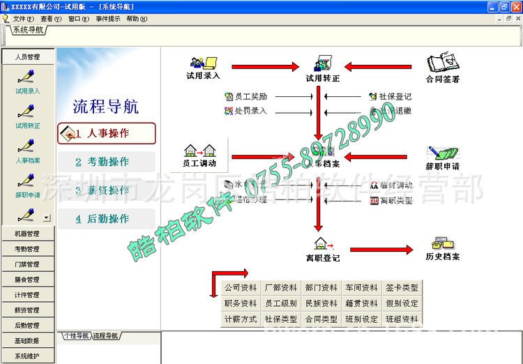 皓柏软件 网络版人事考勤系统 人力资源管理软件 HR