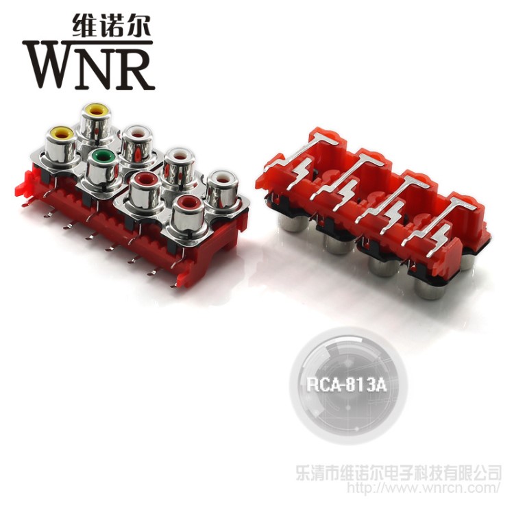 维诺尔厂家直供RCA-813AV莲花音频插座8孔多媒体音视频接口连接器