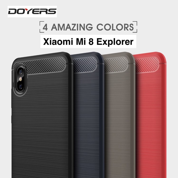 小米8探索版手机壳,新款原装tpu拉丝碳纤维Xiaomi Mi 8 Explorer