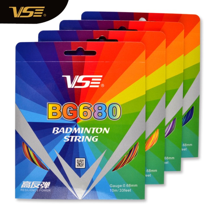 VS/威臣羽毛球拍线 BG680 个性彩虹羽线高磅 高弹超耐打羽线批发