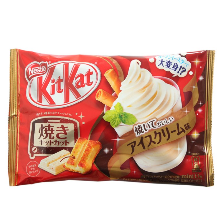 日本零食 雀巢Kitkat奇巧 烘烤冰淇淋布丁味威化巧克力150.8g