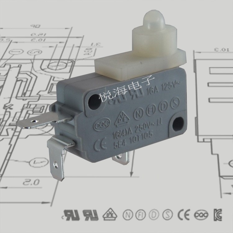 厂直销CQC/UL 多国自锁微动开关ON-OFF用于机械电器自锁开关