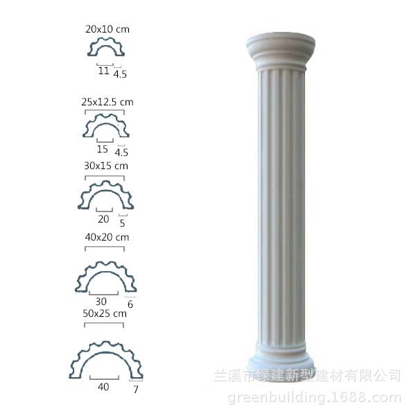 绿建建材EPS外墙装饰线条 圆弧 罗马柱 装饰柱金丽衢地区可上门测