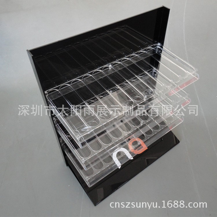 深圳工厂加工生产化妆品展示架 3层可拆装亚克力指甲油展示架