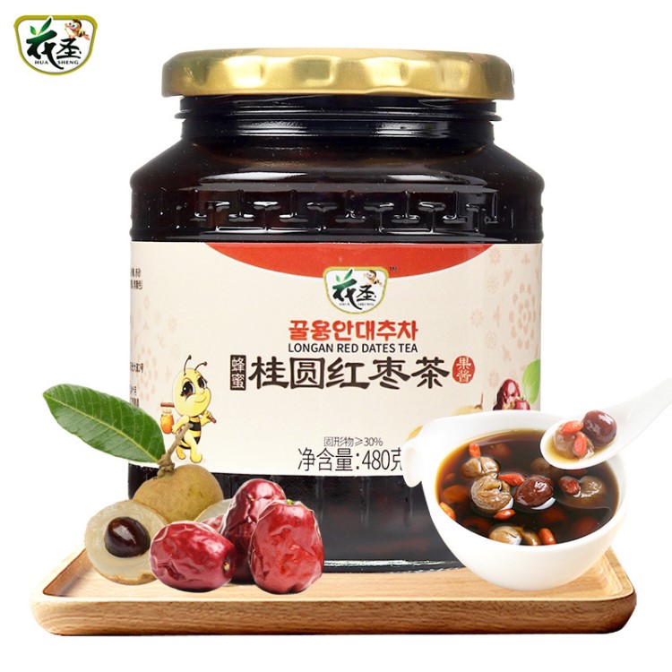 花圣蜂蜜桂圆红枣茶480g 下午茶原料一件代发分销品牌加工OEM