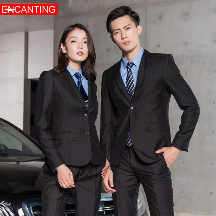 男女同款职业正装韩版时尚西装西服酒店面试职场工作服两件套套装