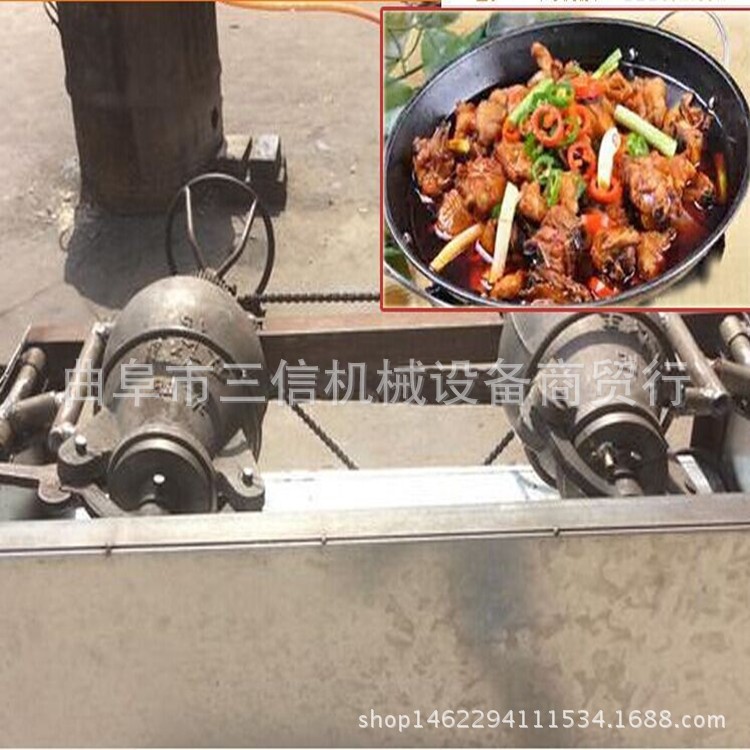 干嘣鸡机器价格 干蹦鸡设备订做 双锅豪华型干嘣机
