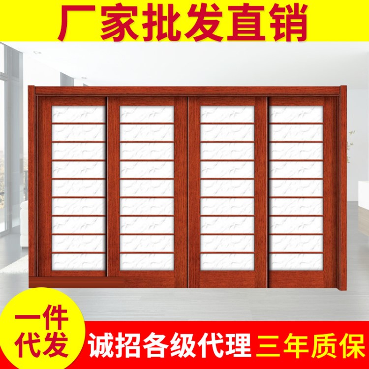 定制四移门花格室内木门 复合原木烤漆工艺平开门防盗烤漆实木门