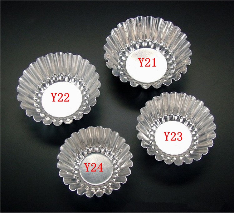 铝合金Y21-Y24小蛋糕烘焙工具烤箱家用圆形菊花盏港式蛋挞模具