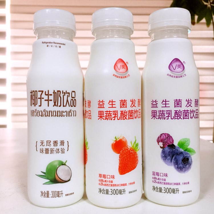 新希望 V美 益生菌发酵果蔬乳酸菌饮品 草莓蓝莓口味 300ml*15瓶