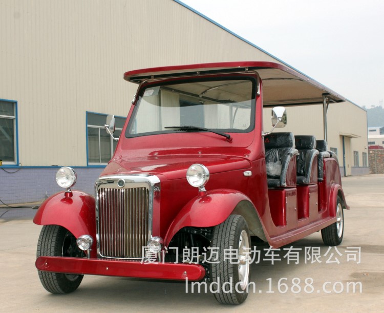 厦门朗迈8座电动车 厦漳泉8座电动老爷车观光车 海景房楼盘接驳车