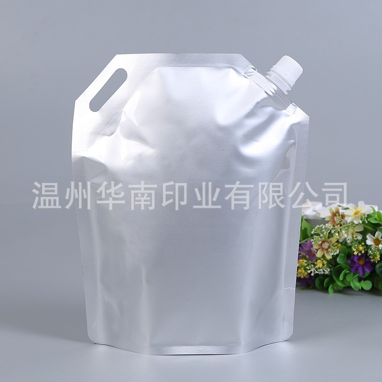 厂家定制2000ml户外饮用水啤酒直立铝箔吸嘴自立袋食品塑料液体袋