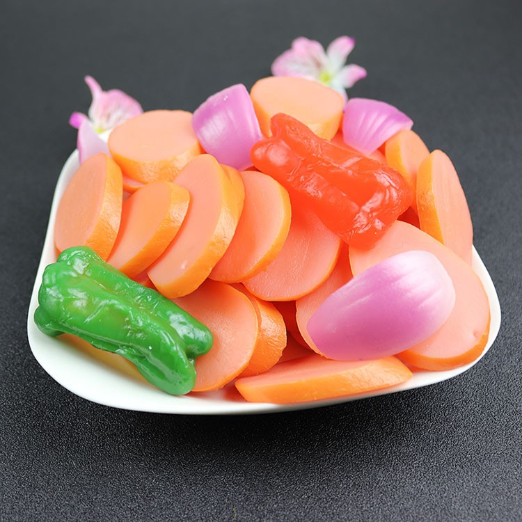 仿真火腿肠片香肠片热狗腊肠模型仿真食物片模型菜品摆设装饰批发