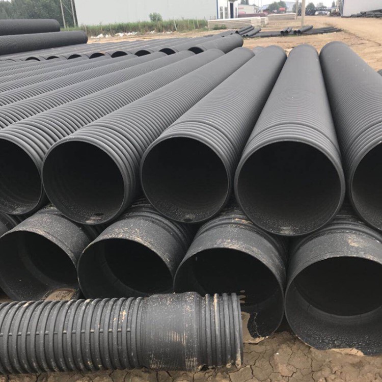 宇顺HDPE300PE双壁波纹管大口径内蓝PE双壁波纹管质量批发