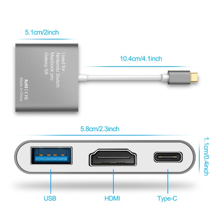 USB-C HDMI适配器支持Dex Station功能 C型USB转HDMI转换器集线器