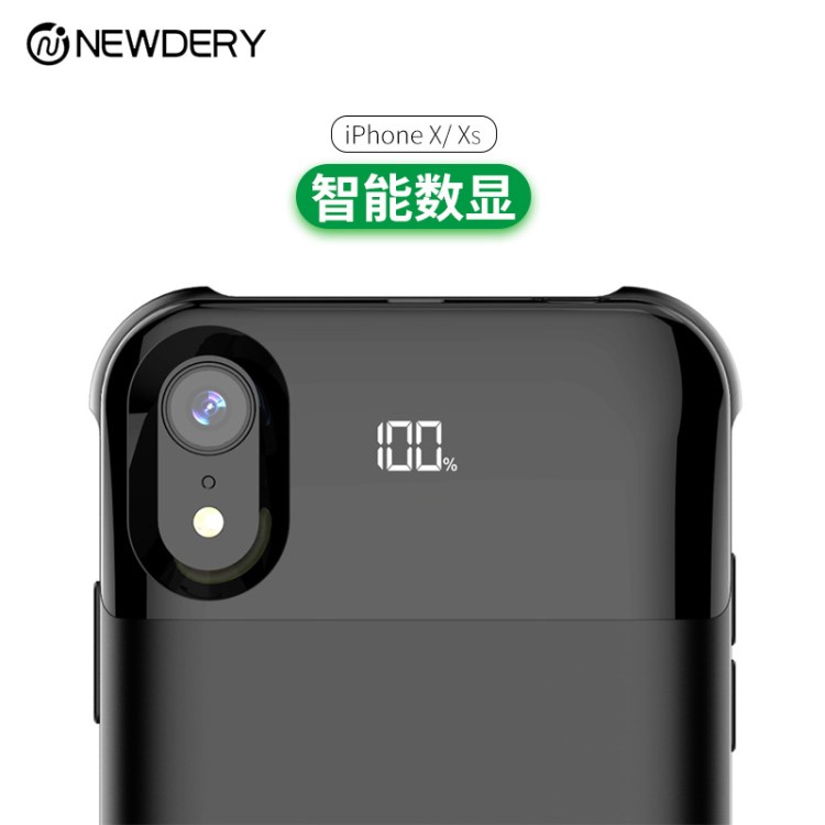 适用iPhone X Xs XR Xs Max背夹电池 分离式无线充电背夹智能数显