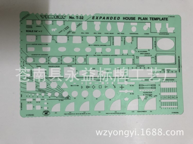 房屋建筑改造镂空模板 室内家具设计几何模板尺 装修绘制标尺模板