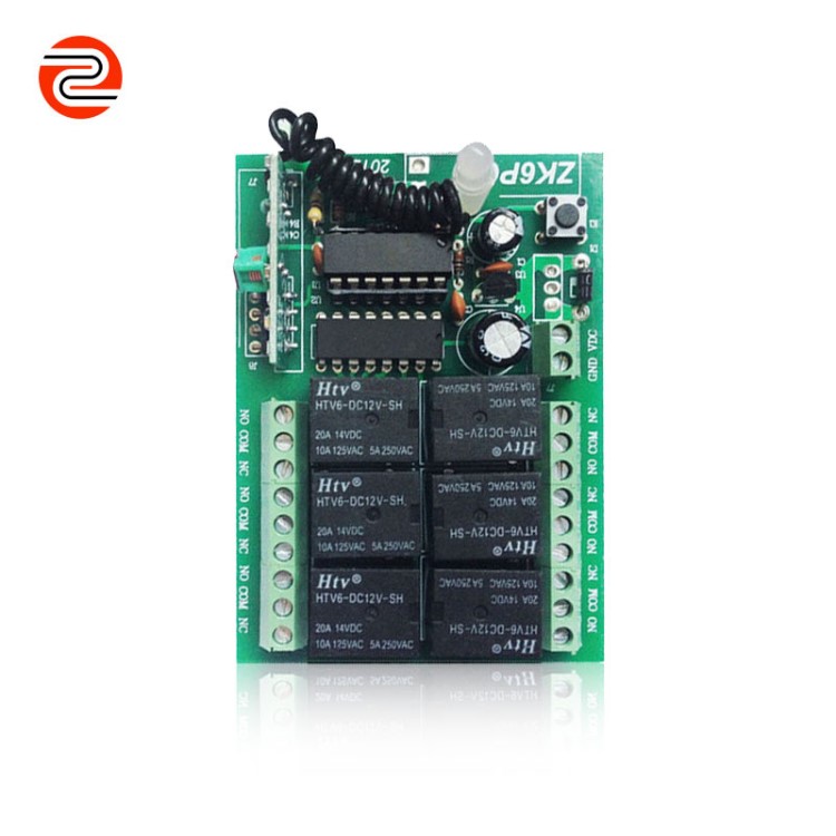 433MHz无线遥控六路控制器灯具家用电器12V学习型 开关控制器