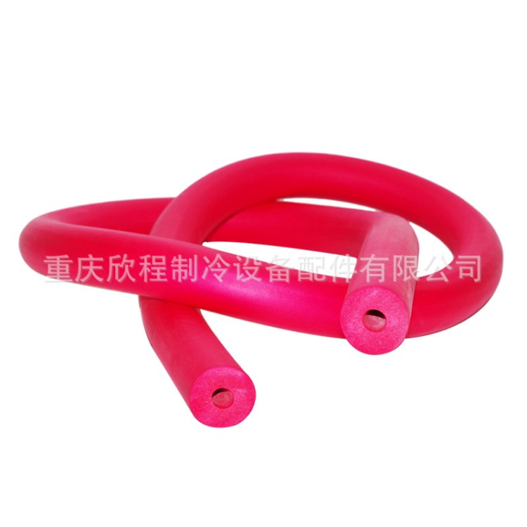 厂家批发美的红色光面橡塑海绵保温管壳制冷管专用橡塑保温管