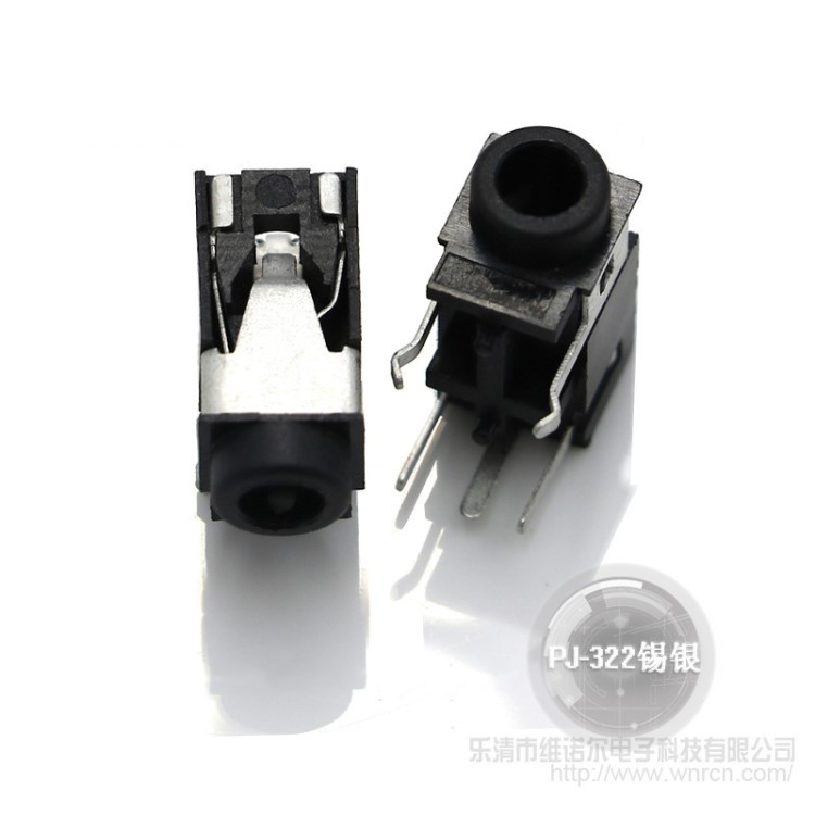 维诺尔厂销锡银单双声立体声PJ-322贴片音频插口 JACK耳机插座3.5