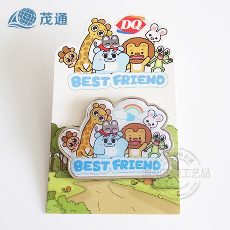厂家定做印刷滴胶徽章创意胸章 胸牌学校校徽卡通金属徽章定制