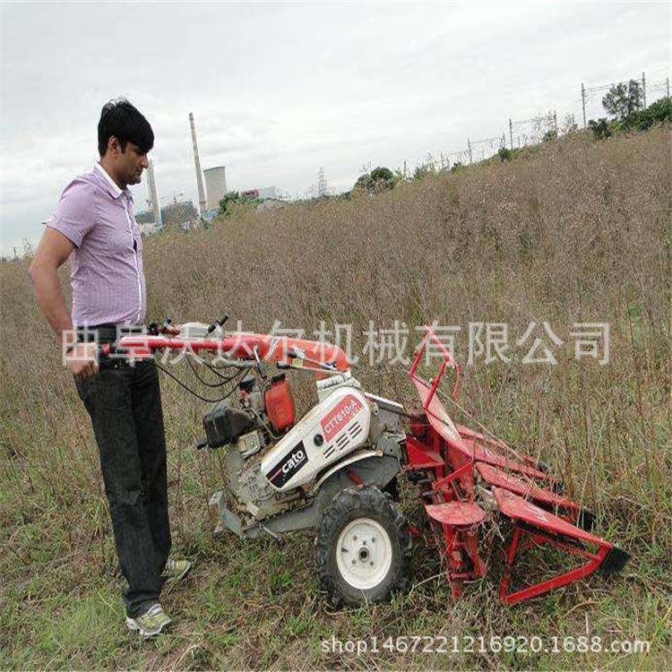 多功能辣椒收割机 水稻收割打捆一体机 割台前置式水稻割晒机