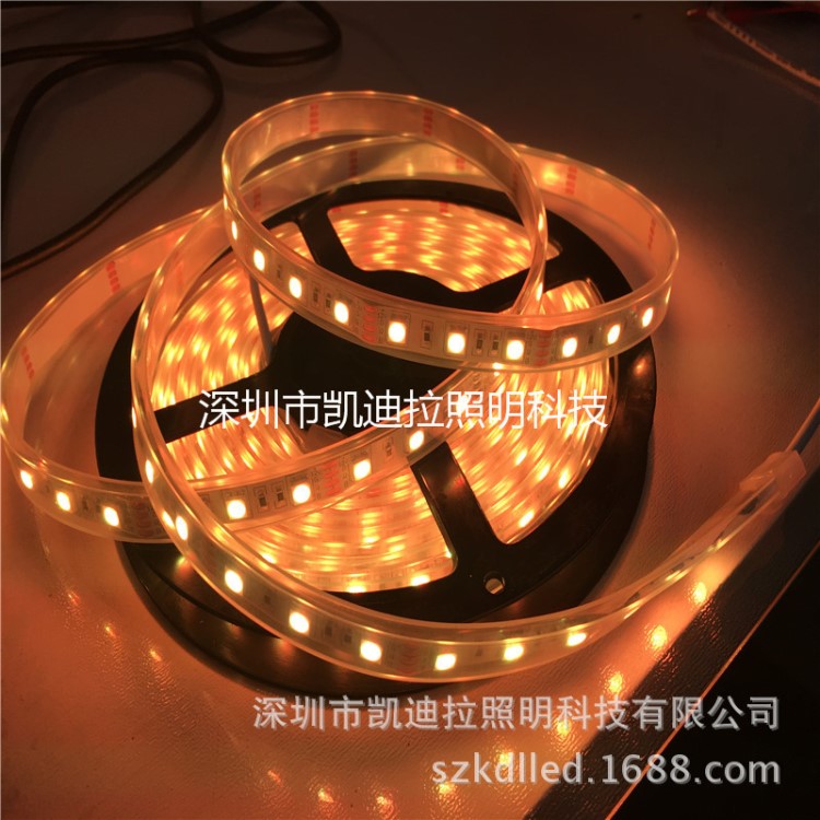 5050RGB七彩l灯条5050rgb套管IP67防水灯带 12v led灯带24v