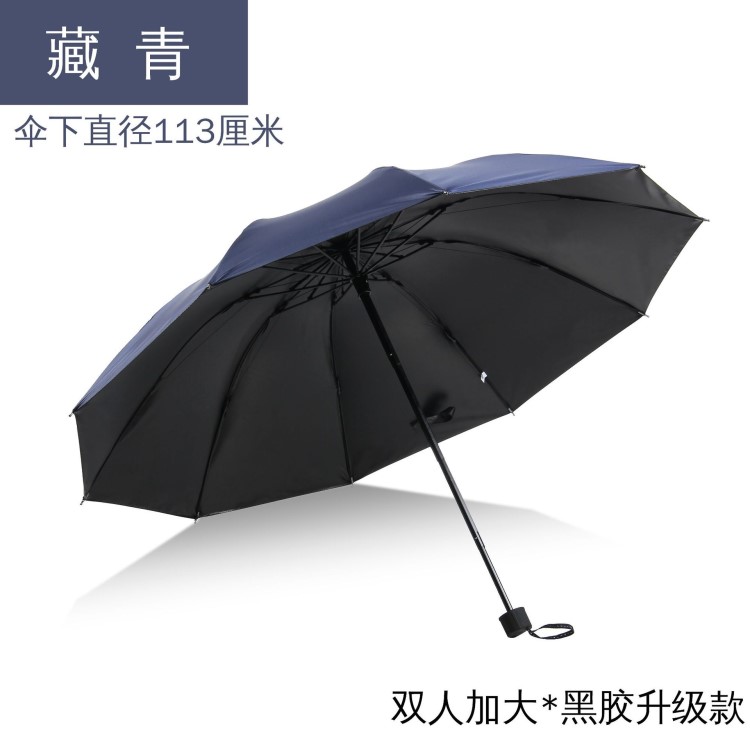 黑胶10骨加大黑胶晴雨伞logo定制单人双人防晒商务广告礼品伞