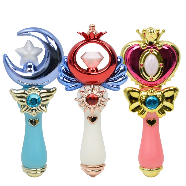 灯光音效魔法棒女孩玩具 卡通闪光棒 灯光棒发光小玩具地摊热卖