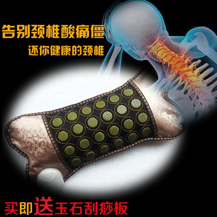 批发玉石枕头加热电热枕 中药茶叶护颈枕理疗 能量保健颈椎枕