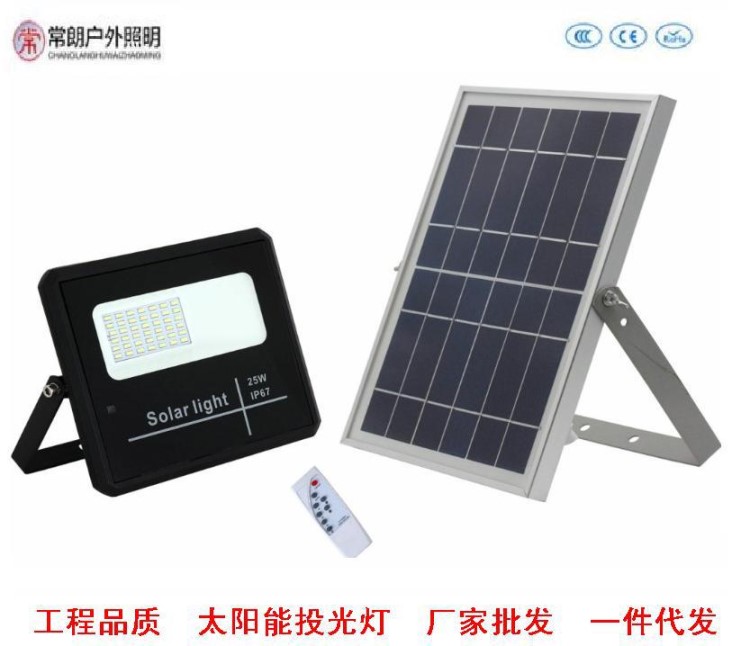 LED户外太阳能投光灯25W40W60W100W厂家批发一件代发