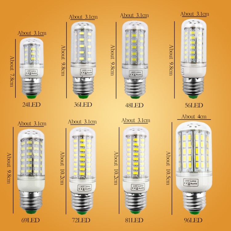 led玉米灯无频闪 5730灯珠球泡 110V 220V E27E14B22螺口灯泡灯源