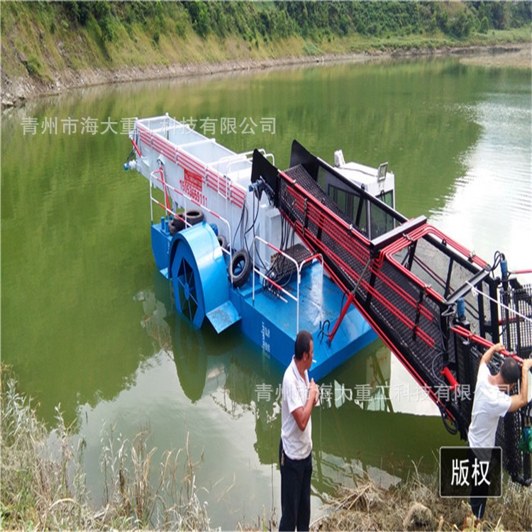 水下网状水草切割打捞设备 多功能垃圾植物清理船 清漂船