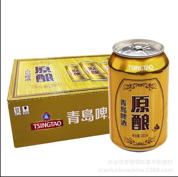 黄石青岛啤酒原酿金罐整箱装330ml*24听装罐装啤酒 夜场商超批发