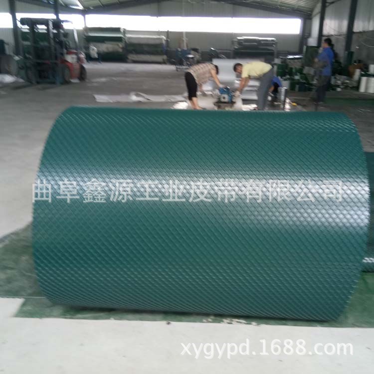 厂家直销轻型砂花纹带 纸箱包装行业用绿色PVC草花纹输送带