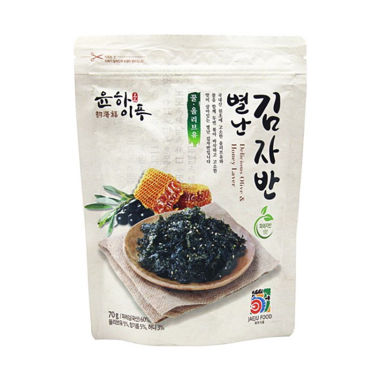 韩国原装食品批发济州岛韵海福蜂蜜炒海苔70克即食拌饭