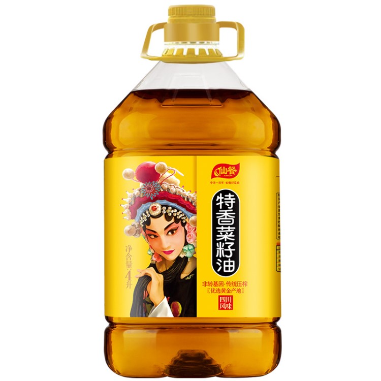 仙餐菜籽油特香菜籽油4L非转基因农家自榨食用油四川特产