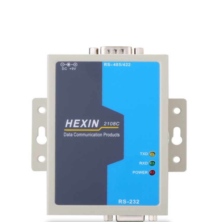 Hexin 2108C有源工业级防雷RS232转RS485接口转换器光电隔离型