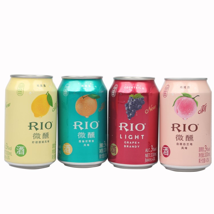 锐澳 RIO 鸡尾酒罐装 330ml*24罐/箱 乳酸菌伏特加，白桃白兰地味