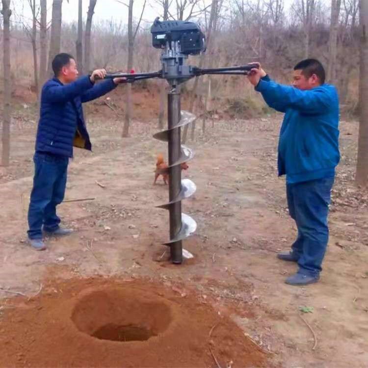2米深水泥柱电杆埋种打坑机 渭南合金钻头挖坑机 立柱打坑地钻机
