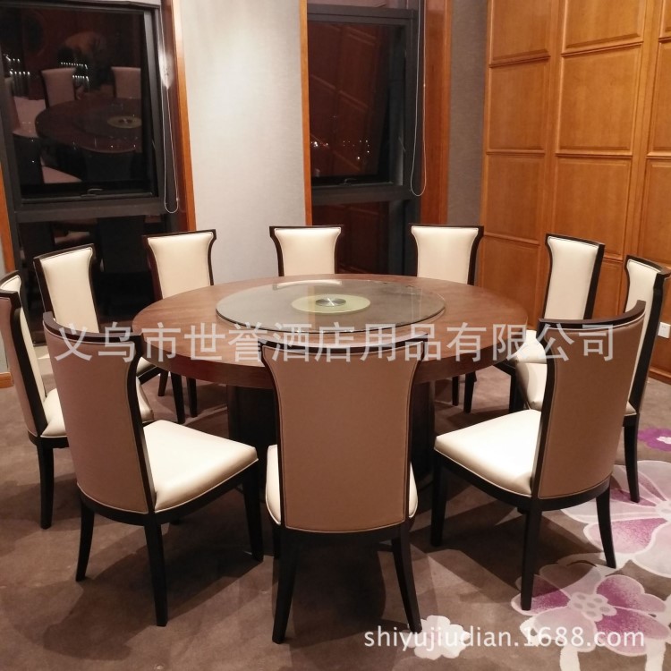 南昌上饶衢州酒店包厢实木餐桌椅木饰面餐桌时尚餐厅实木餐桌