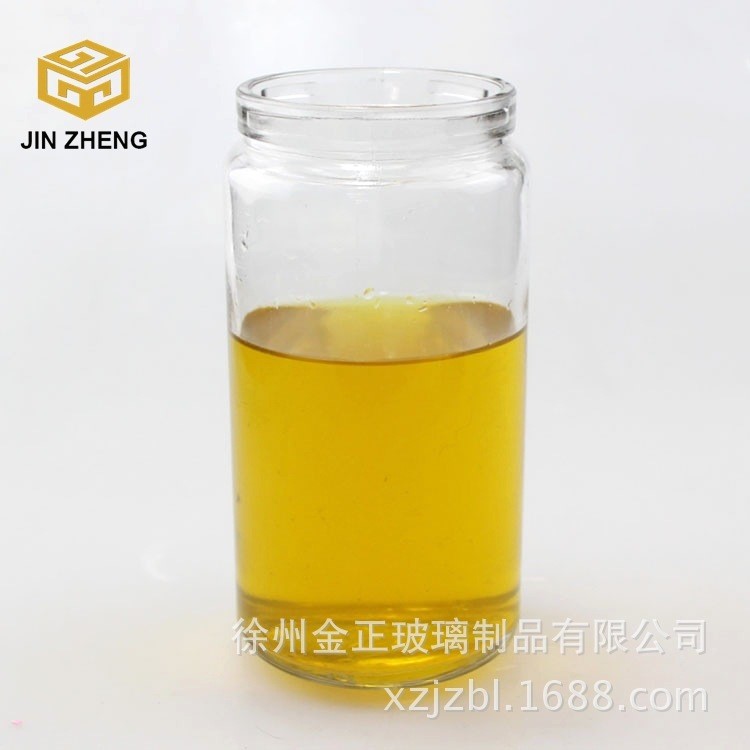 定做批发 600ml 卡口透明玻璃瓶 圆柱直筒蜂蜜瓶 罐头瓶 果酱瓶