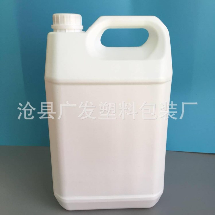 直销6L/升液体塑料桶 塑料扁方桶 6升化工塑料壶包装瓶带提手