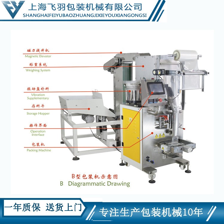 全自动称重计数包装机 单种数量的大批量包装 五金装袋机