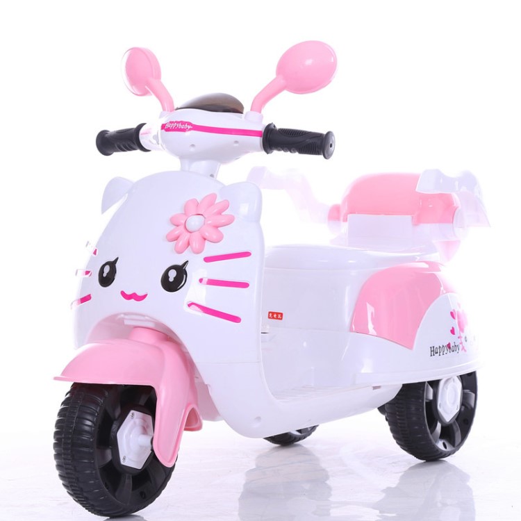 【现货】 HelloKitty电动儿童三轮摩托车小孩电动玩具车