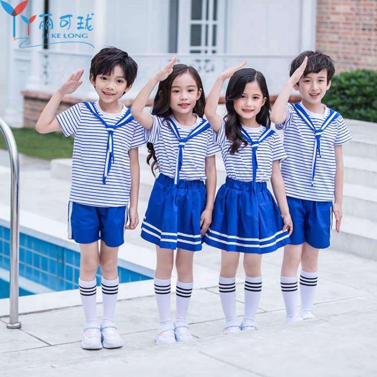 小学生校服夏季海军风幼儿园园服夏款棉水手儿童班服厂家批发