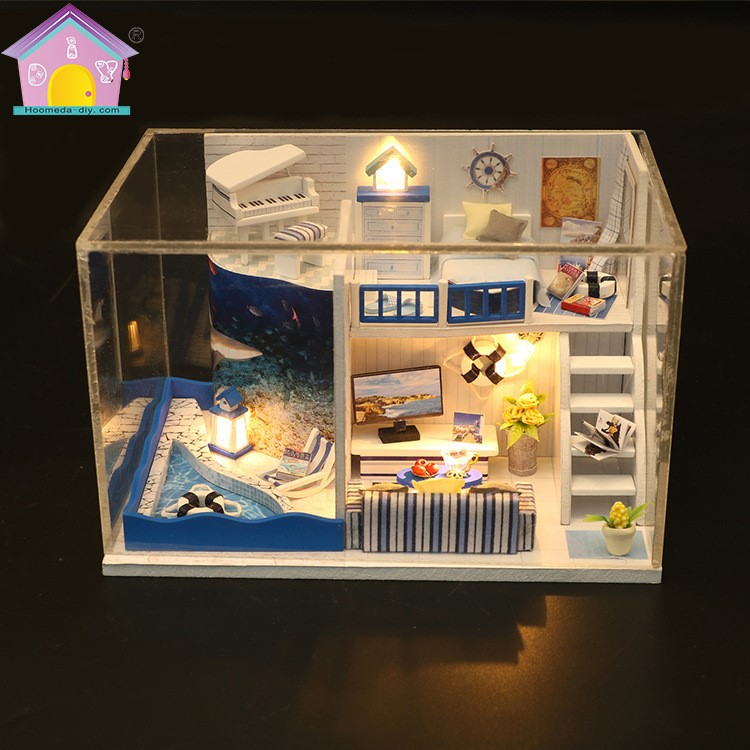 弘达diy玩具小屋拼装立体少模型创意生日礼物手工材料海之声