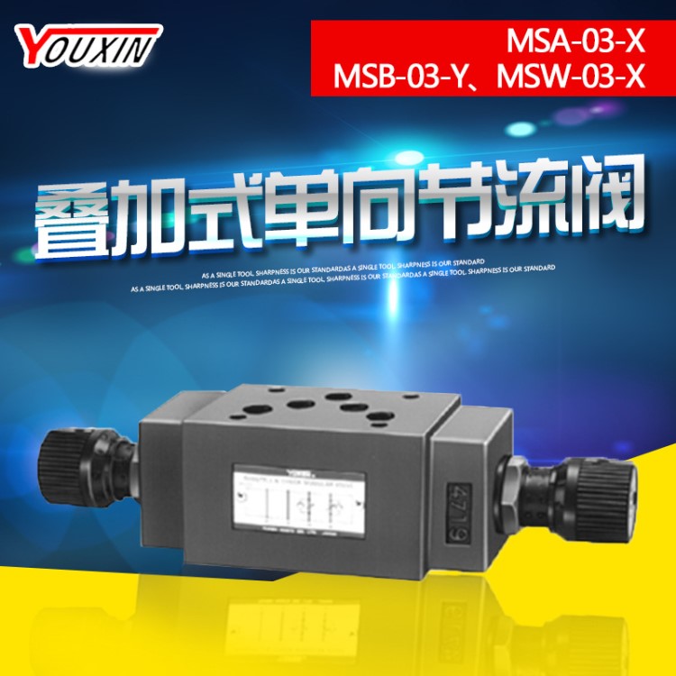 榆次叠加式单向节流阀MSA-03-X、MSB-03-X、MSW-03-X、MSA-03-Y