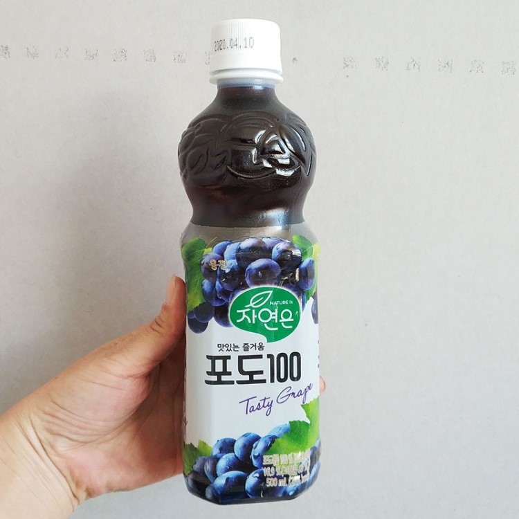 熊津葡萄汁500ml橙汁苹果汁柑橘饮品瓶装韩国原装饮料20瓶